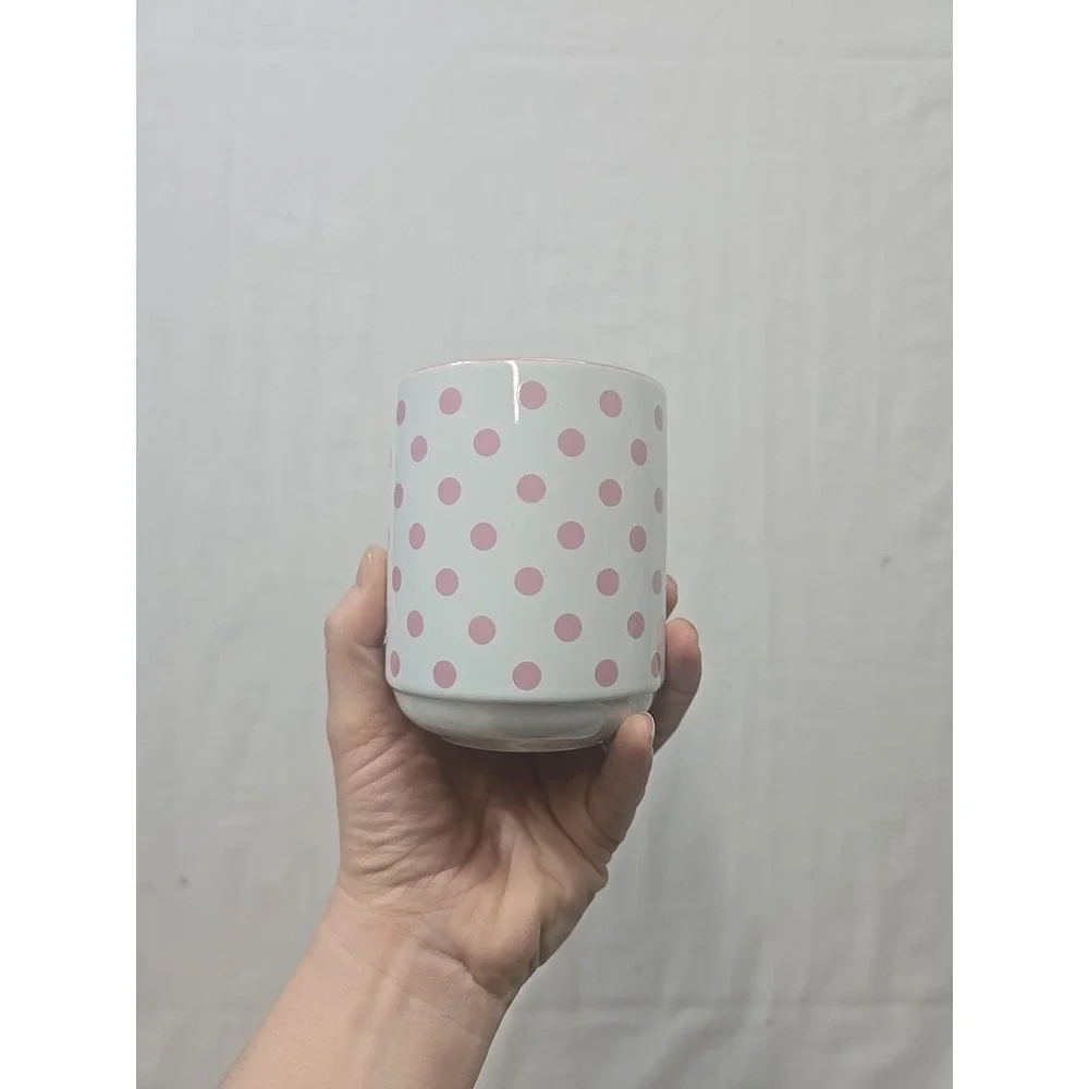Hello Kitty Ceramic Tea Cups Mugs Set Of 2 Pink White 12 Oz‎ Drink Polka Dot